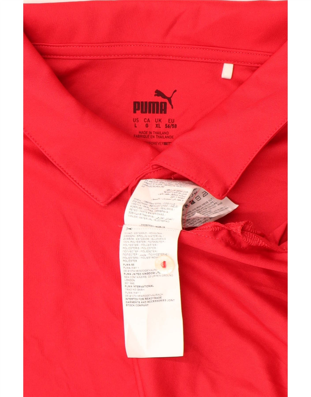 PUMA Mens Polo Shirt XL Red Polyester