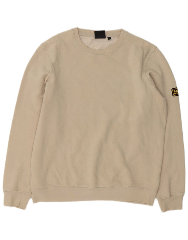 Barbour Uomo Felpa Maglione Cotone Beige Medio