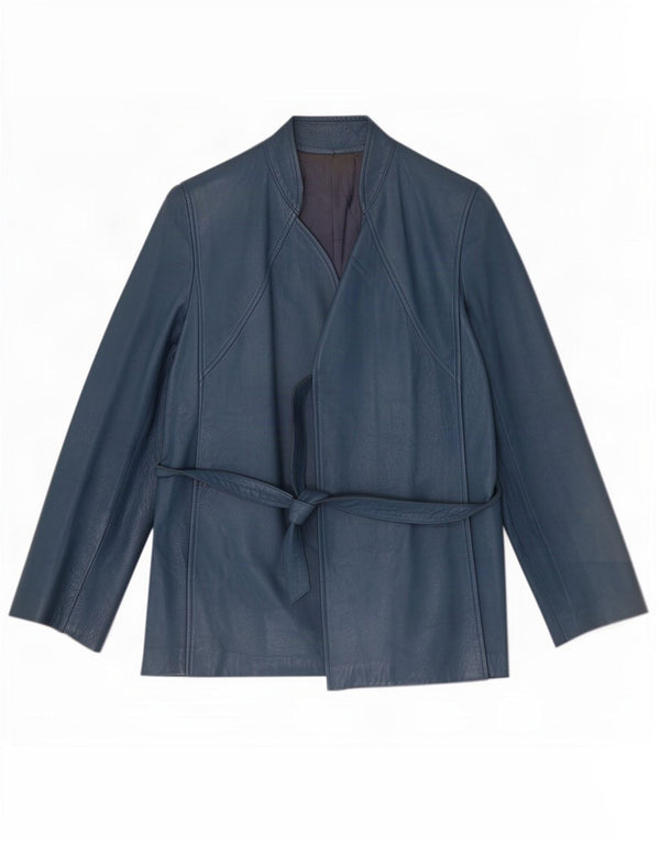 Chagall Womens Leather Jacket IT 44 Medium Blue