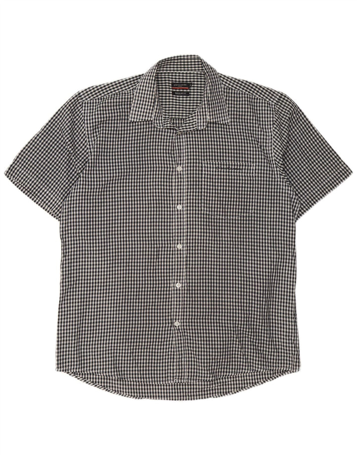 Pierre Cardin Herre kortærmet Regular Fit skjorte XL Sort Gingham