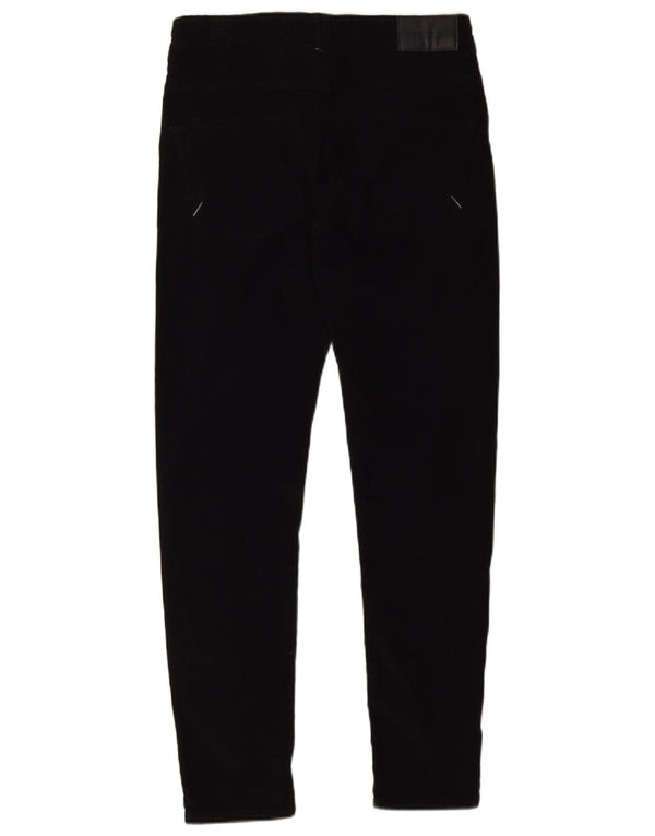 Zara Herren Skinny Cordhose EU 38 Small W30 L30 Schwarze Baumwolle