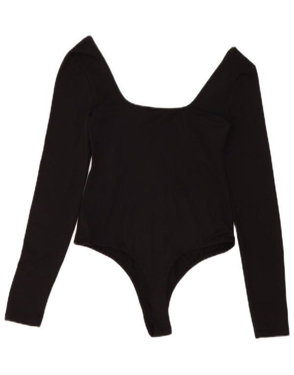 Zara Womens Bodysuit UK 12 Medium Black Polyamide