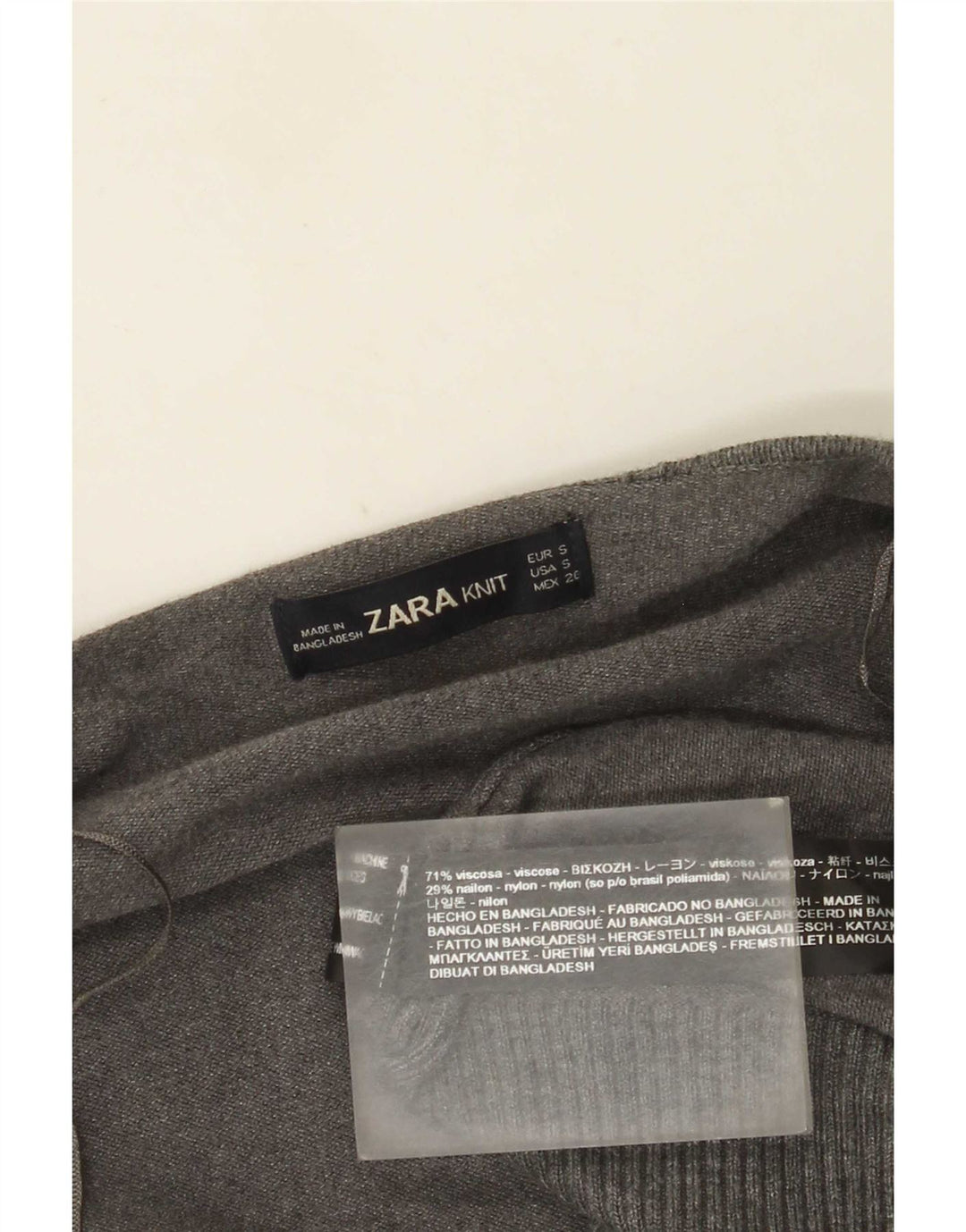 Zara Femme Cardigan Ouvert Asymétrique Surdimensionné Pull UK 10 Petit Gris