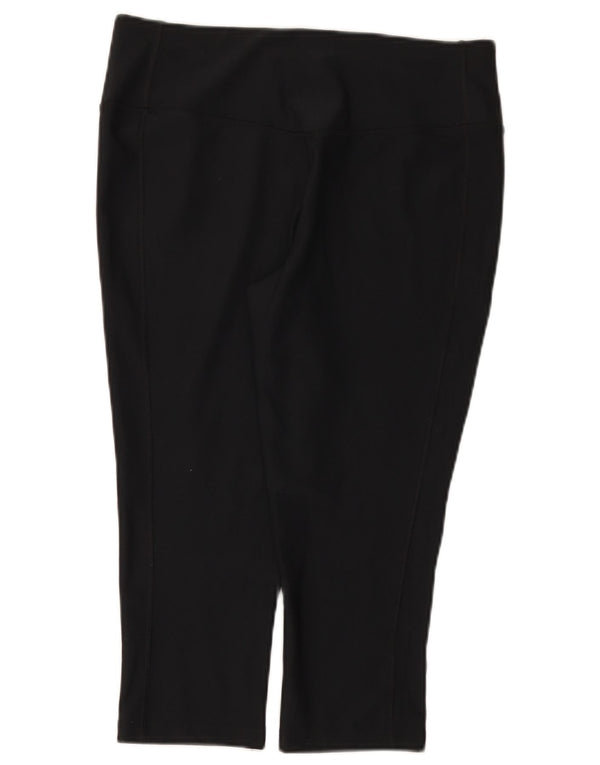 Nike Dame Dri Fit Capri Leggings UK 14 Large Black Polyester