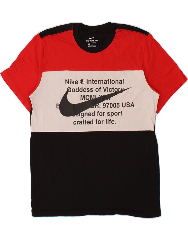 T-shirt grafica da uomo NIKE Top in cotone color block medio nero