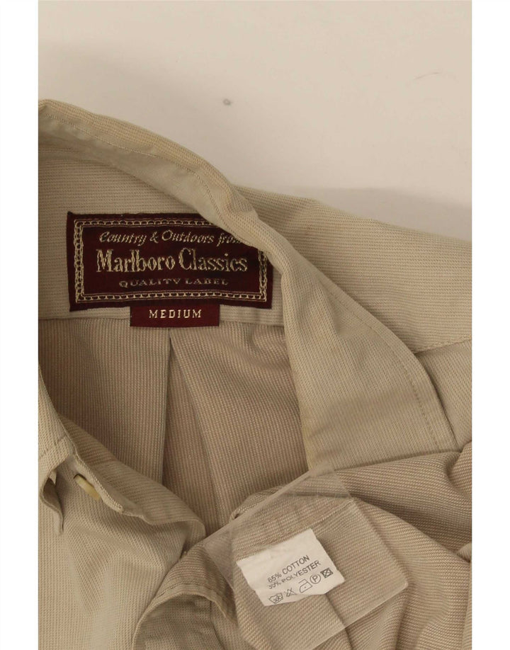 Camisa masculina Marlboro Classics algodão bege médio