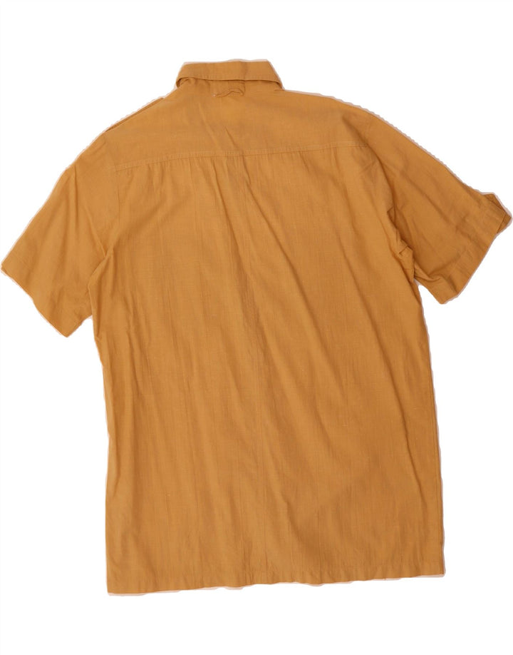 VINTAGE Mens Military Short Sleeve Shirt Medium Beige Cotton Vintage Vintage and Second-Hand Vintage from Messina Hembry 