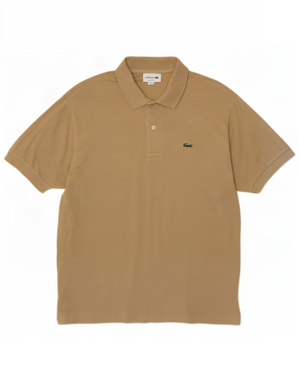 Lacoste Mens Classic Fit Polo Shirt Size 5 Large Beige Cotton
