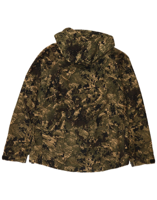Chaqueta cortavientos con capucha vintage para mujer IT 50 XL camuflaje caqui