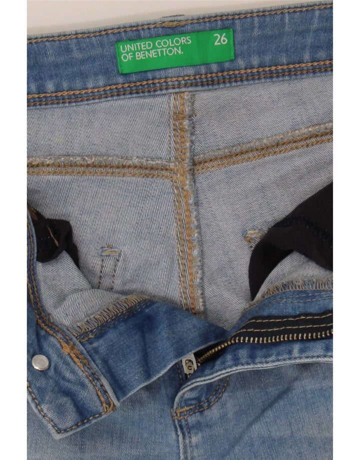 Benetton Womens Distressed Slim Bootcut Jeans W26 L31 Blå