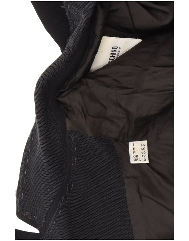 Moschino Jachetă Blazer pentru femei ieftine și șic UK 12 Medium Black Rayon