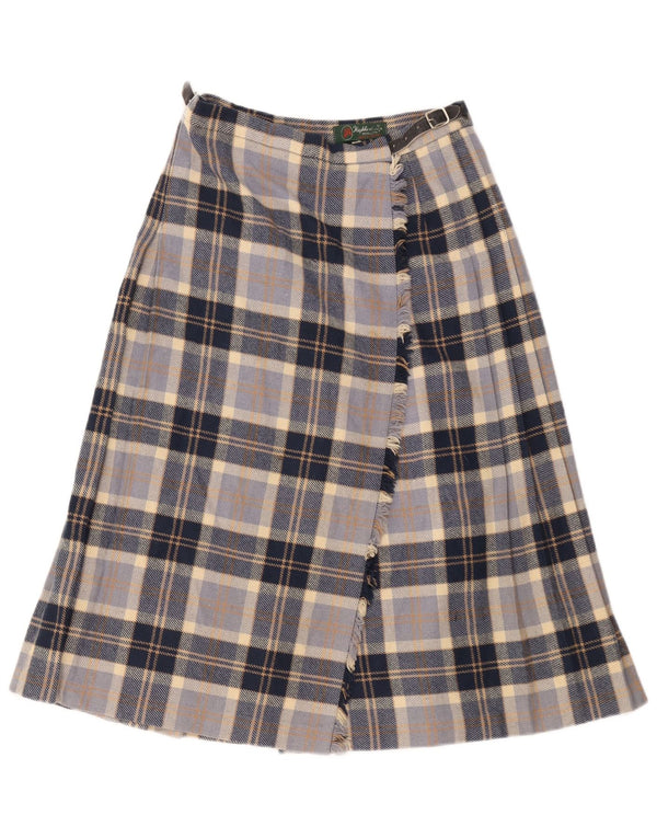 Gonna a portafoglio da donna Highland EU 38 Media W28 Lana scozzese blu navy