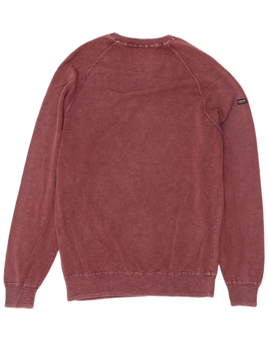 Felpa da uomo Superdry Maglione grande in cotone bordeaux