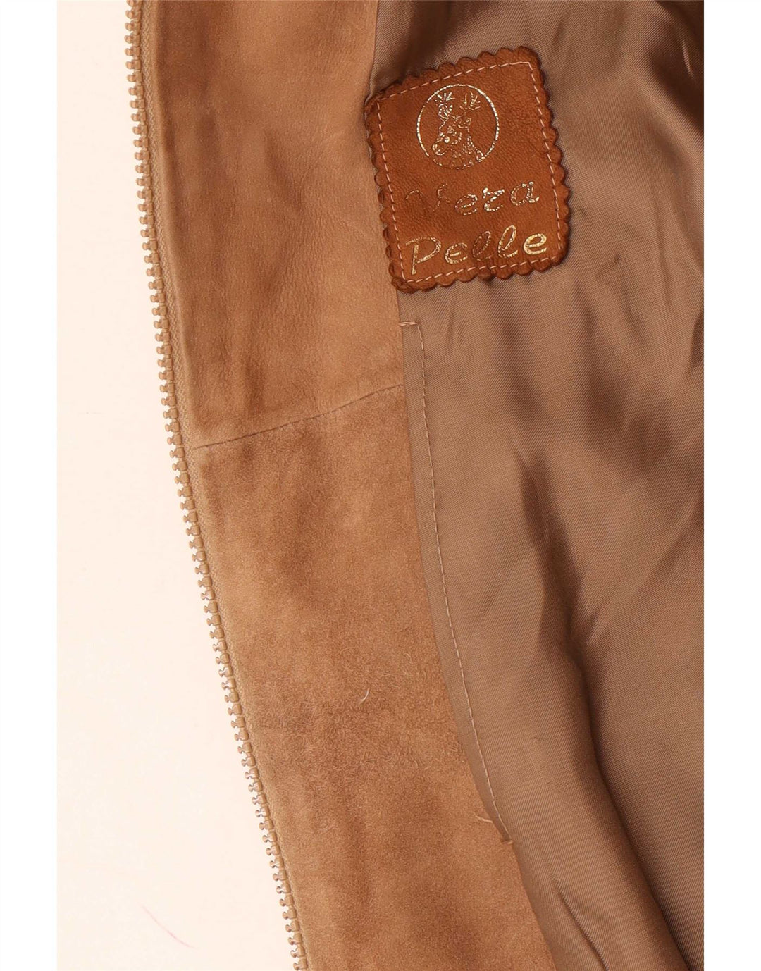 Vintage Mens Suede Bomber Jacket UK 36 Small Brown Leather Retro