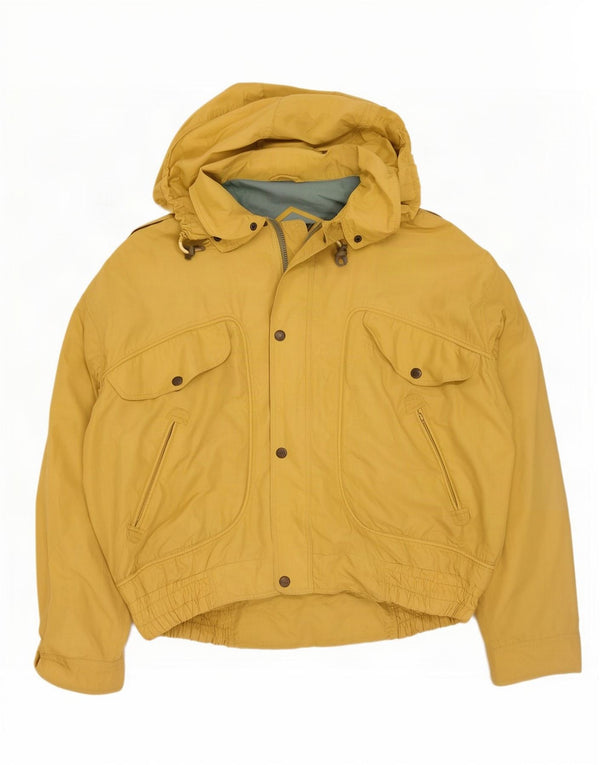 Vintage Mens Hooded Bomber Jacket UK 42 XL Yellow