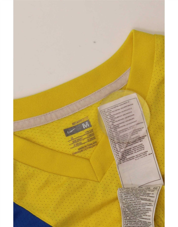 Nike Mens Graphic T-Shirt Top UK 39/41 Medium Yellow Colourblock Polyester