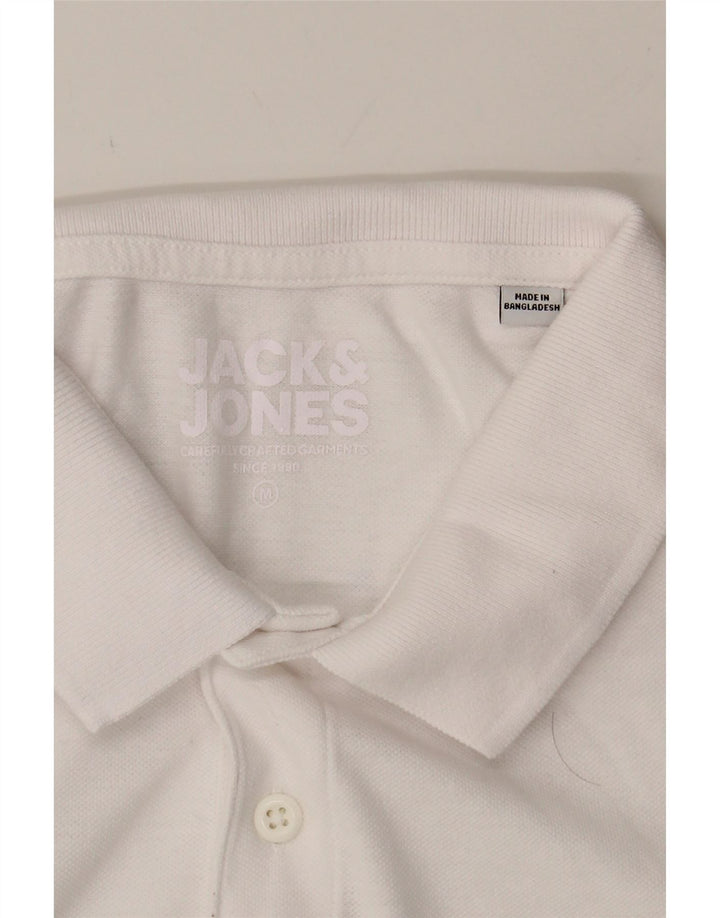 JACK & JONES Mens Polo Shirt Medium White Cotton Vintage Jack & Jones and Second-Hand Jack & Jones from Messina Hembry 