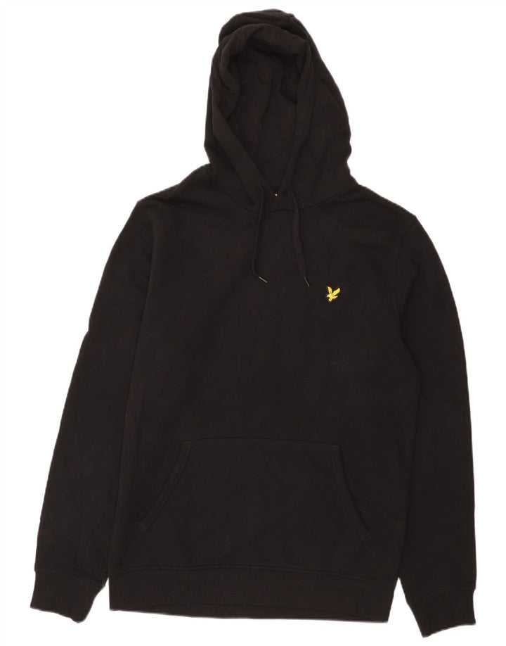Lyle & Scott Mens Hoodie Jumper Medium Black Cotton
