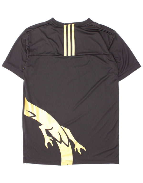 Adidas Boys Primegreen Graphic T-Shirt Top 11-12 Years Black Polyester