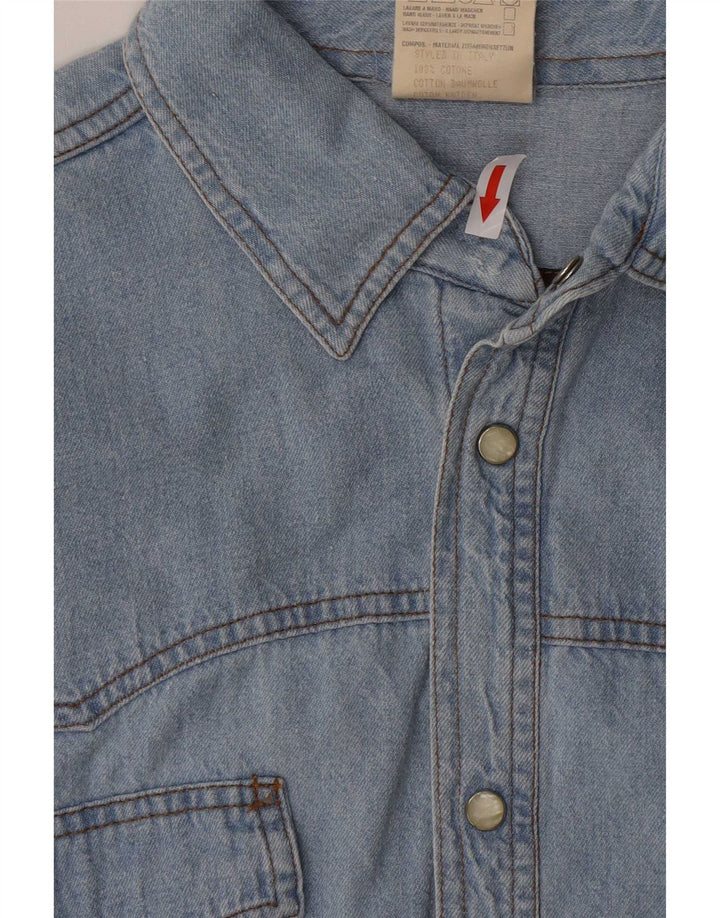 Wild Chemise en jean pour homme Large Bleu Coton