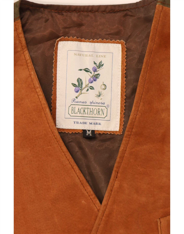 Blackthorn Mens Suede Waistcoat Medium Brown Leather