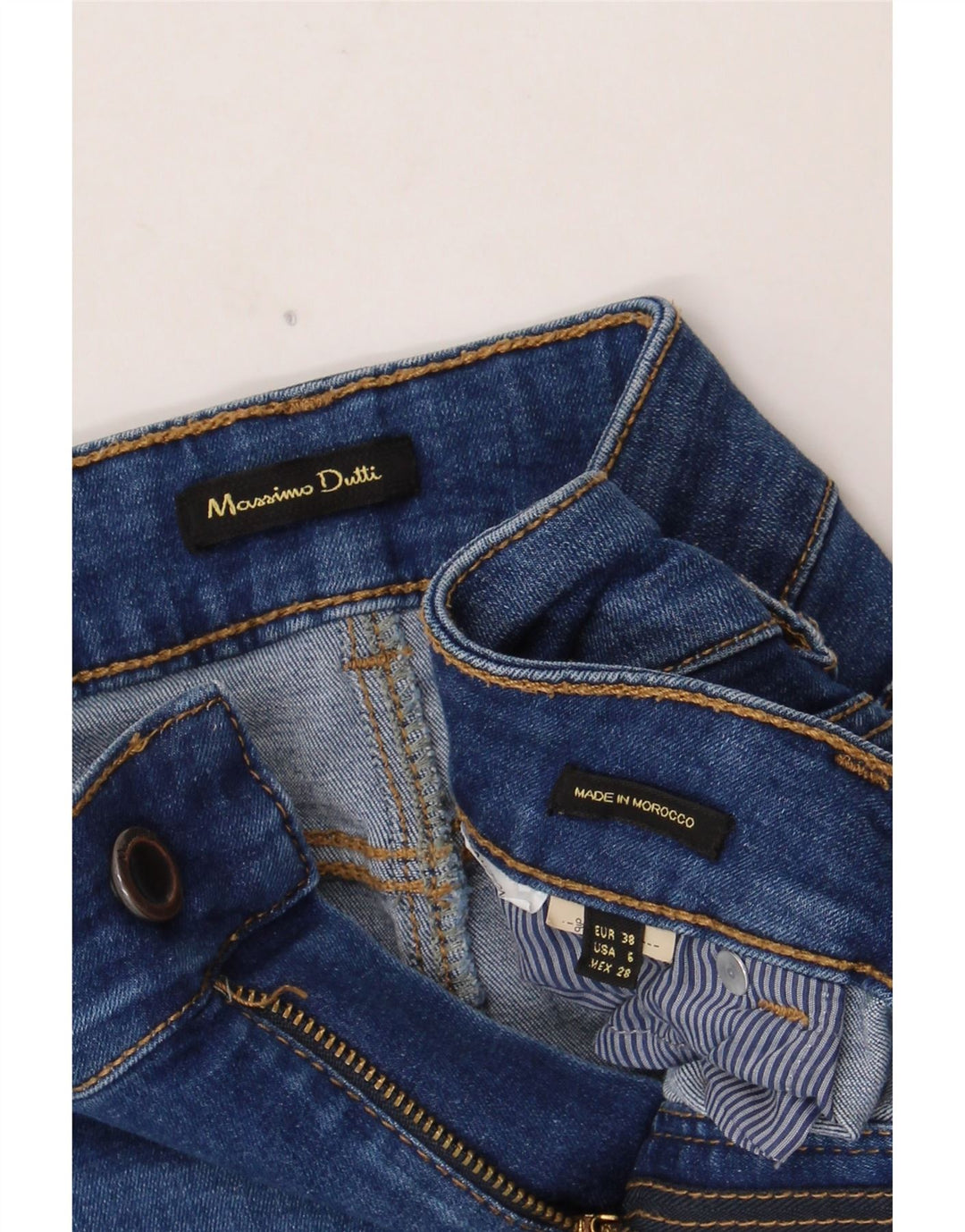 Massimo Dutti Womens Denim Skirt EU 38 Small W28 Blue