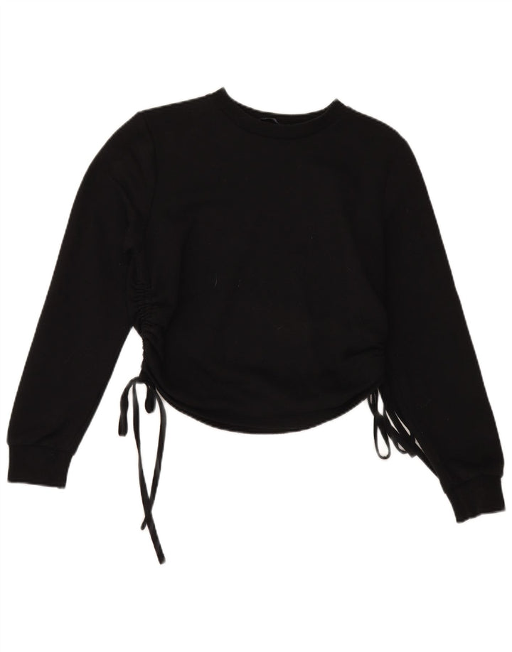 Zara Womens Sweatshirt Jumper UK 10 Small Black Polyester
