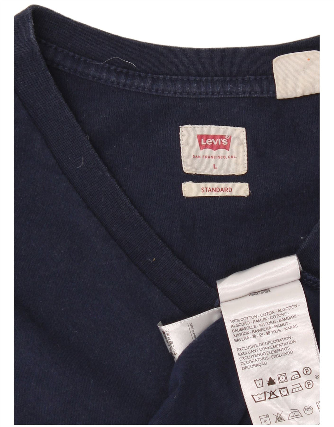 LEVI'S Mens Standard T-Shirt Top Large Navy Blue Cotton Classic