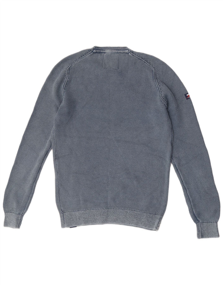 Superdry Mens Crew Neck Jumper Sweater Large Blue Cotton