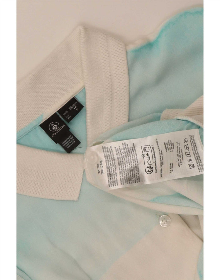 Volcom Womens Short Sleeve Pullover Shirt Blouse UK 6 XS White Colourblock