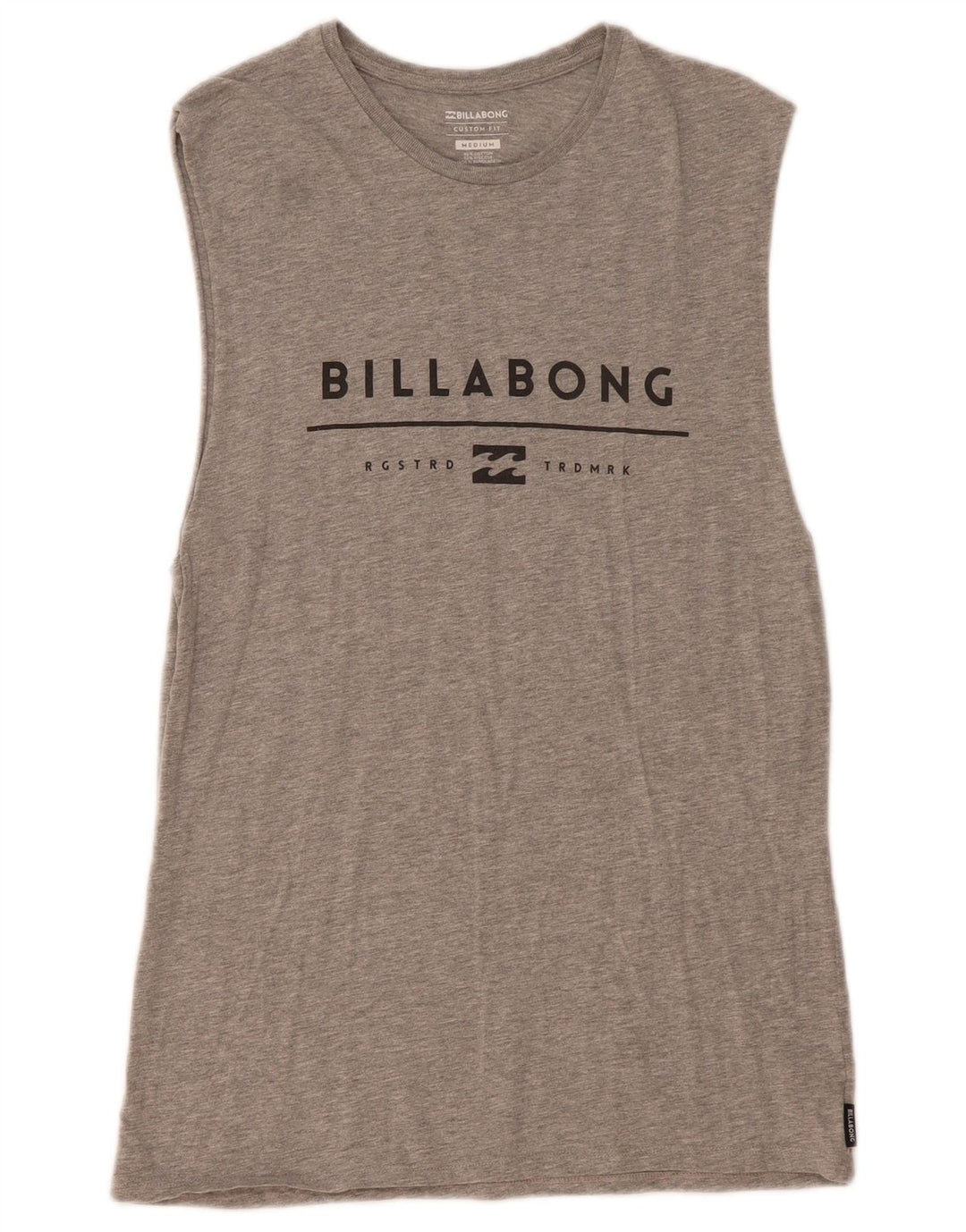 Billabong Mens Custom Fit Graphic Vest Top Medium Grey Flecked Cotton
