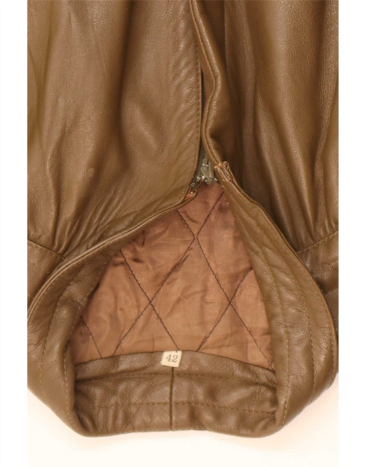 Vintage Γυναικείο Δερμάτινο Μπουφάν IT 42 Medium Khaki