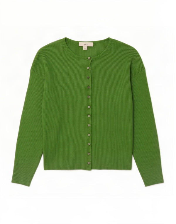 Marks & Spencer Pull Cardigan Femme UK 16 Large Vert Viscose