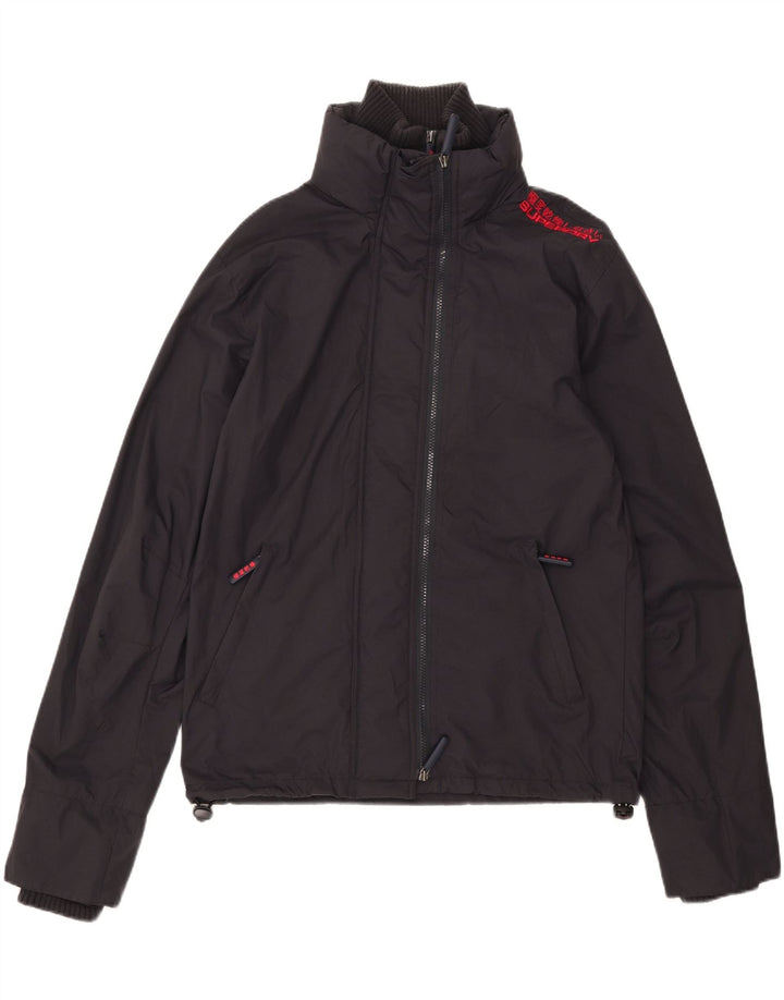 Giacca antipioggia da uomo Superdry UK 40 Large in nylon blu navy