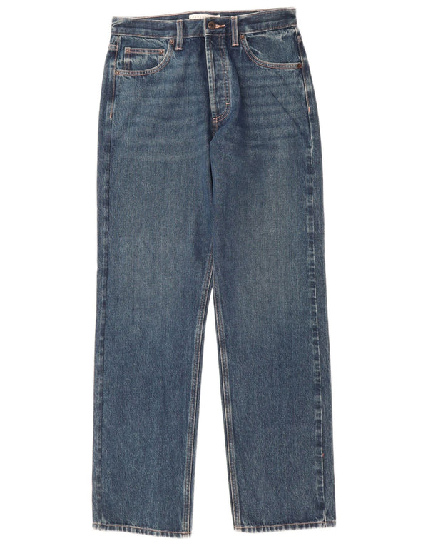 Topshop Mujer Kort Vaqueros Rectos W28 L32 Algodón Azul