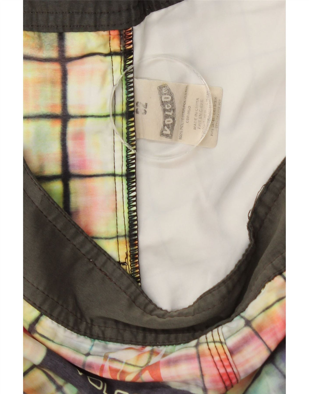 Volcom Herren-Badeshorts, mittelgroß, mehrfarbig, kariert, Polyester