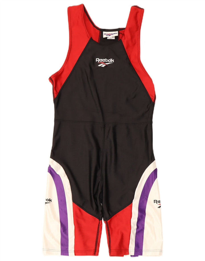 Costumi da bagno Reebok Donna UK 10 Small Nero Poliestere Colourblock