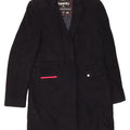 Sobretudo feminino Superdry UK 2 2XS lã azul marinho