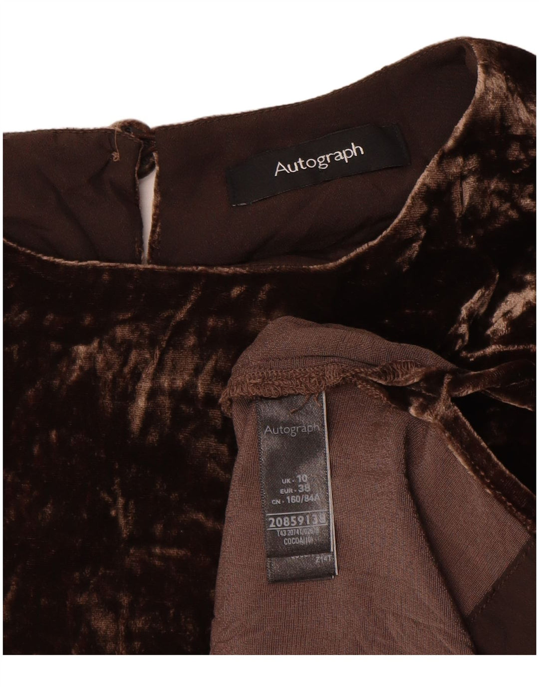 Marks & Spencer Haut chemisier en velours autographe pour femme UK 10 Small Marron