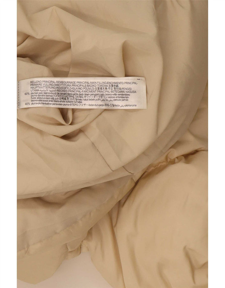 Zara Womens Hooded Oversized Padded Coat UK 6 XS Beige Polyester