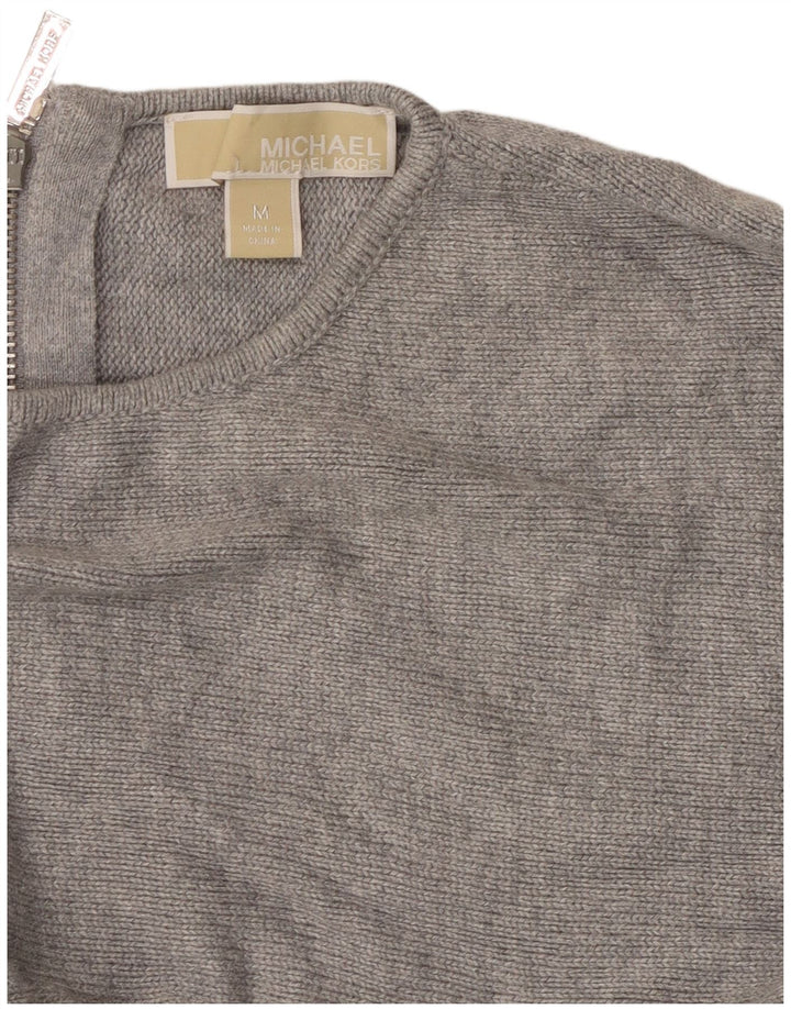 MICHAEL KORS Womens Boat Neck Jumper Sweater UK 14 Medium Grey