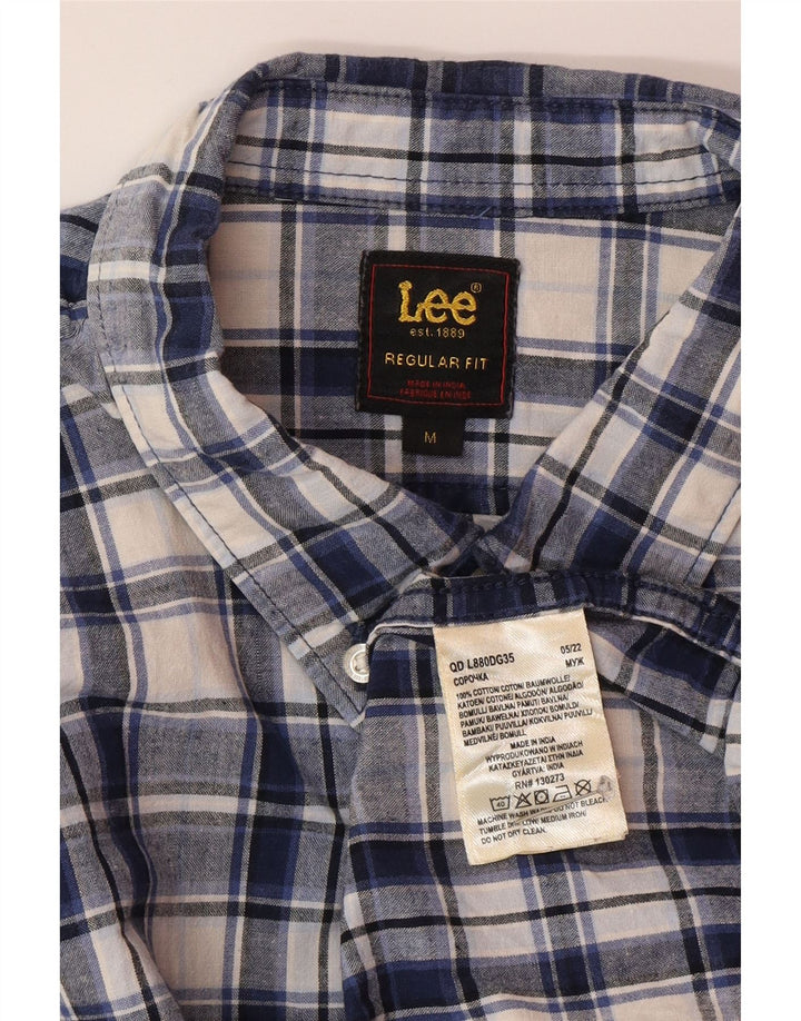 Lee Mens Regular Fit Shirt Medium Blue Check Cotton