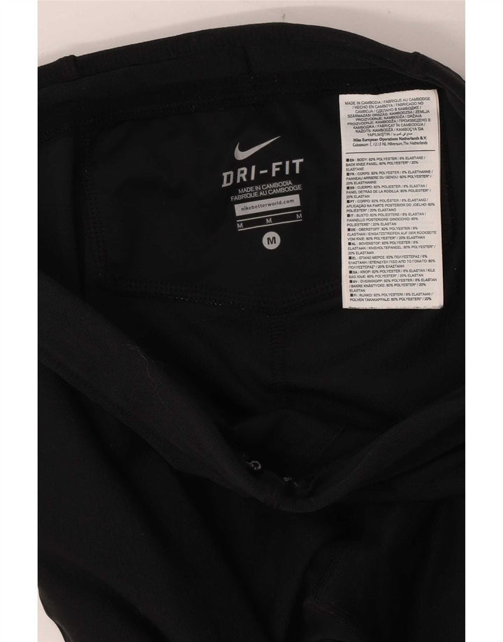 Nike Damen Dri Fit Leggings UK 12 Medium Schwarz Polyester