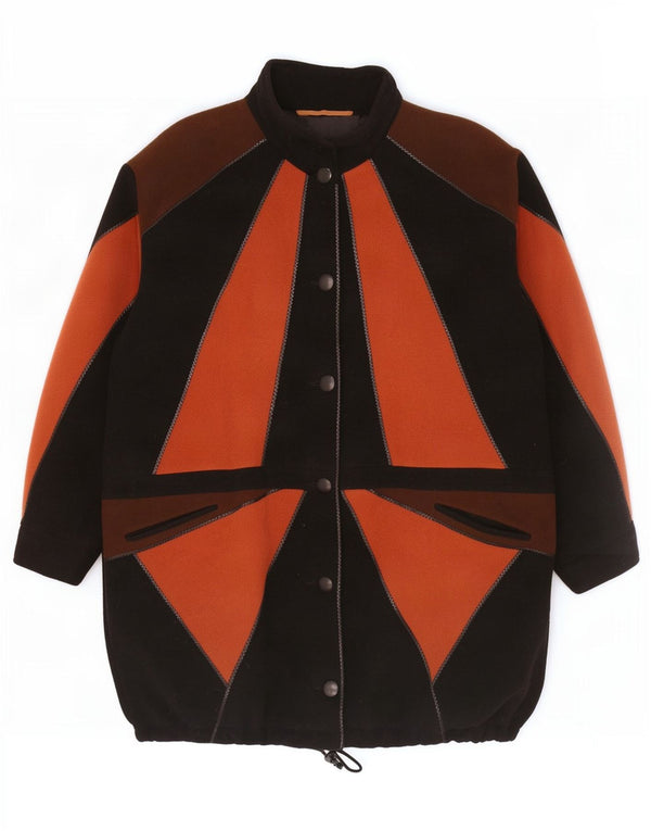 Płaszcz damski Philippe Vallereuil UK 18 XL Czarna, z blokami kolorów, dziewicza wełna