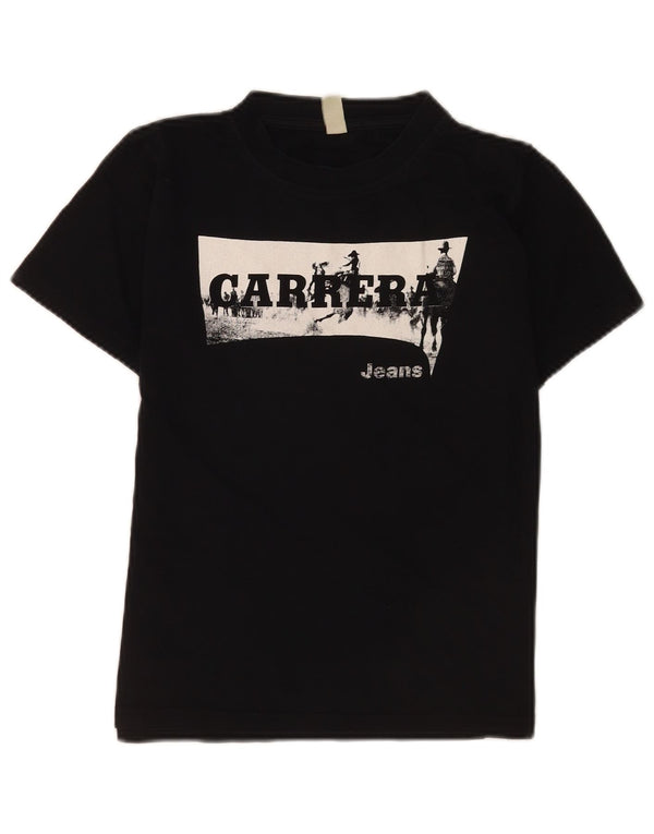 Carrera Boys Graphic T-Shirt Top 11-12 ετών Μαύρο βαμβακερό