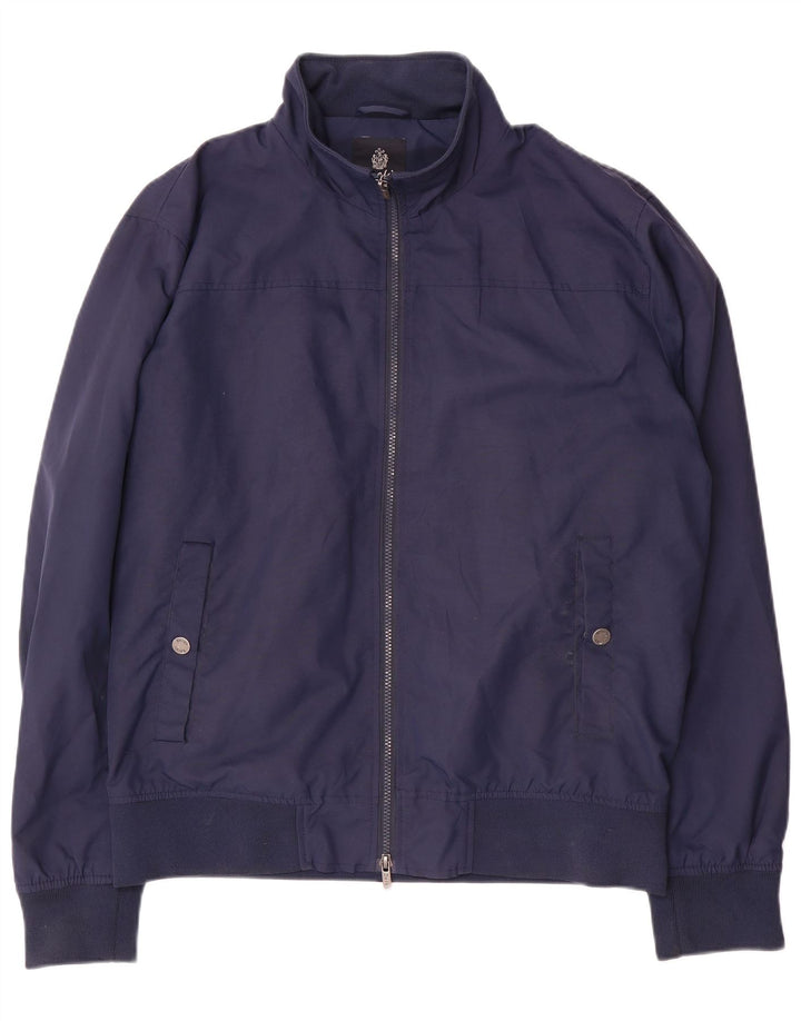 Dack's Mens Bomber Jacket UK 44 2XL Navy Blue Polyester
