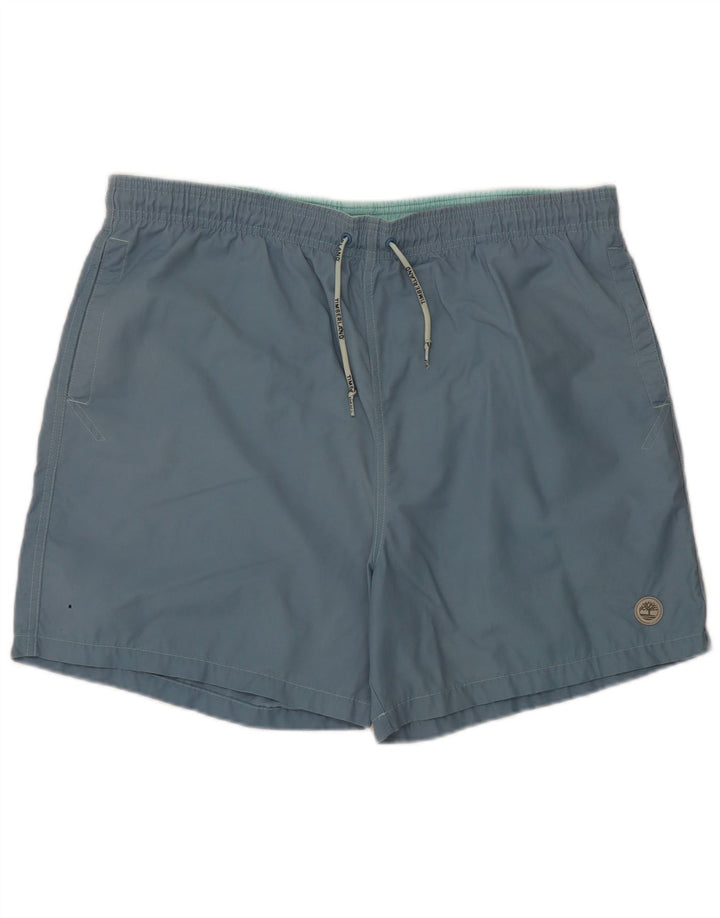 TIMBERLAND Mens Swimming Shorts Large Navy Blue Cotton