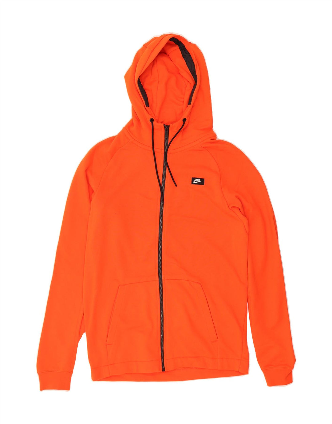 NIKE Mens Zip Hoodie Sweater Small Orange Cotton Vintage Nike and Second-Hand Nike from Messina Hembry 