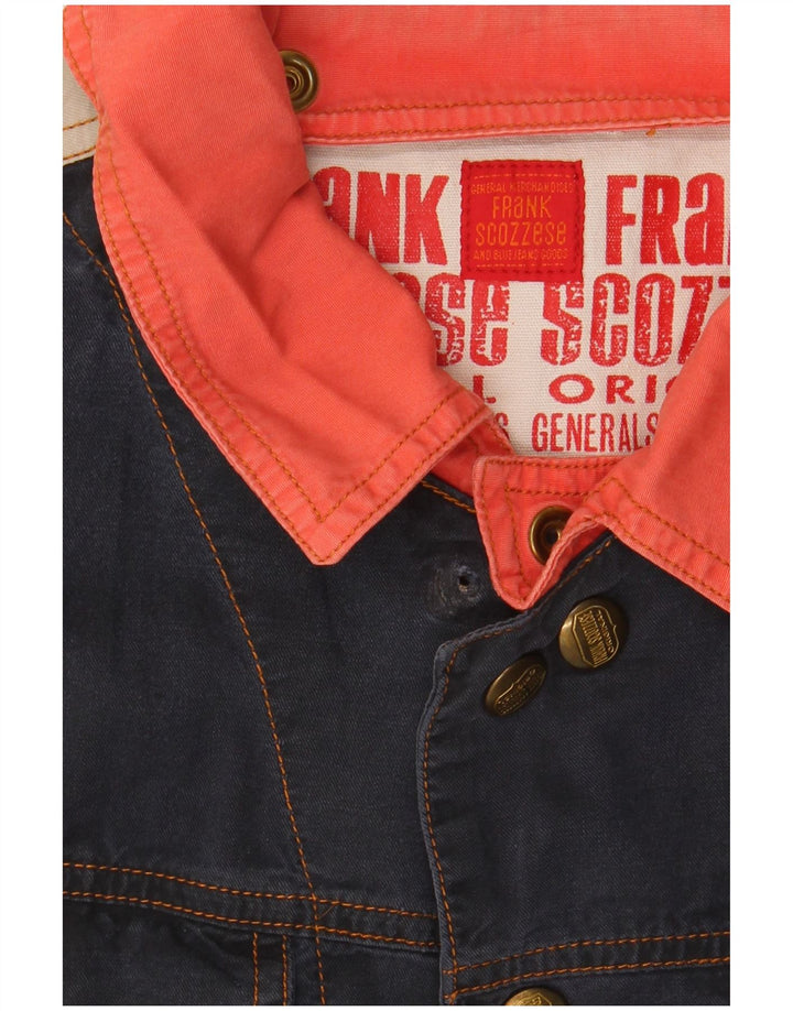 Frank Scozzese Mens Oversized Denim Jacket UK 38 Medium Navy Blue
