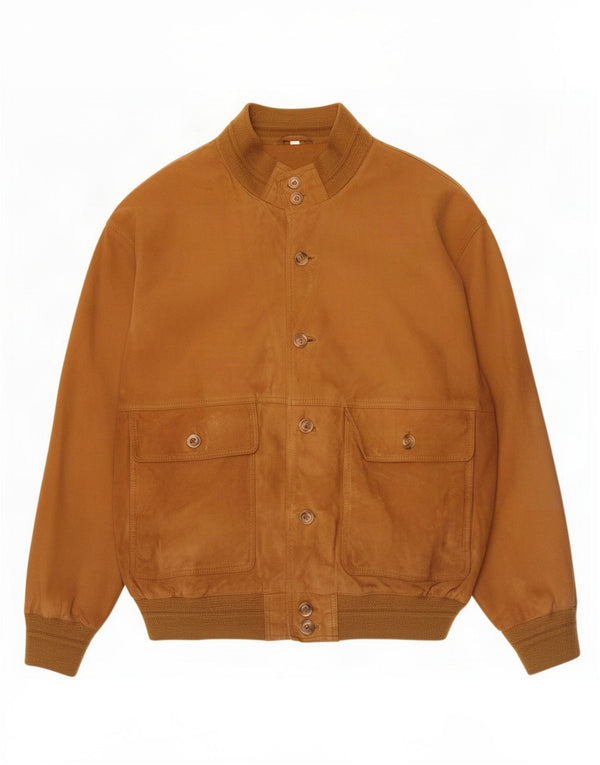Jaqueta masculina vintage de camurça IT 50 grande marrom